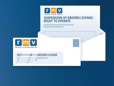 Graphic animation of a suspension letter.
