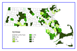Sample of CPA Towns by Surcharge