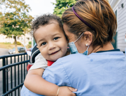 Person holding child